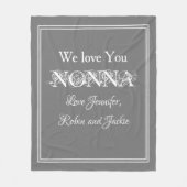 "Wir Liebe Sie NONNA" Personalisiert Dove Gray Fleecedecke (Vorderseite)