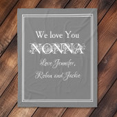 "Wir Liebe Sie NONNA" Personalisiert Dove Gray Fleecedecke