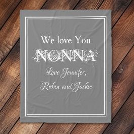 "Wir Liebe Sie NONNA" Personalisiert Dove Gray Fleecedecke