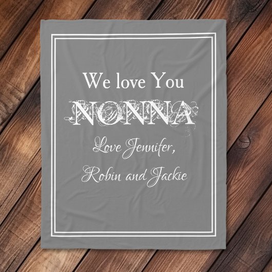 "Wir Liebe Sie NONNA" Personalisiert Dove Gray Fleecedecke