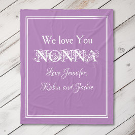 "Wir Liebe Sie NONNA" Personalisiert Mauve Fleecedecke