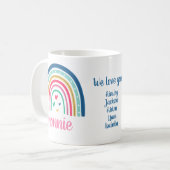 Wir Liebe Sie Nonnie Rainbow Kaffee Tasse (Vorderseite Links)