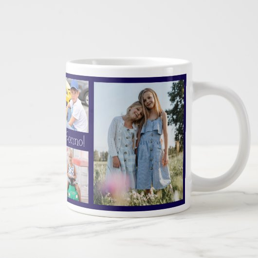 Wir Liebe Sie Nonno Großvater 6 Foto Jumbo-Tasse (Rechts)