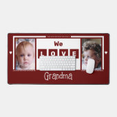 Wir Liebe Sie Oma 2 Foto burgund weiß Schreibtischunterlage (Tastatur & Maus)