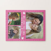 Wir Liebe Sie Oma 3 FotoCollage Rosa Oma Puzzle (Horizontal)