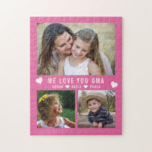 Wir Liebe Sie Oma 3 FotoCollage Rosa Oma Puzzle