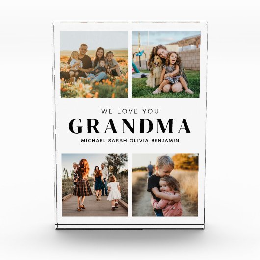 Wir Liebe Sie Oma 4 Foto Collage Foto Block (Vorderseite)