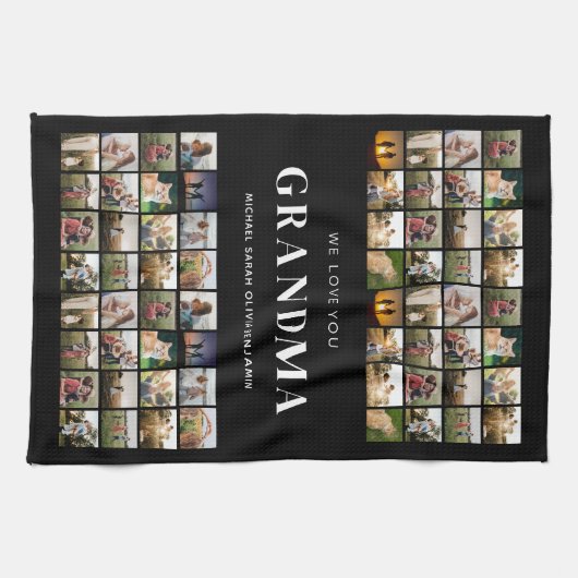 Wir Liebe Sie Oma 64 FotoCollage Geschirrtuch (Horizontal)