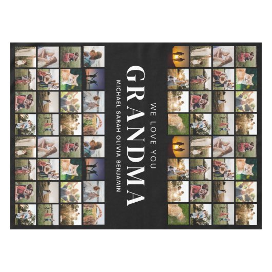 Wir Liebe Sie Oma 64 FotoCollage Tischdecke (Vorderseite (Horizontal))