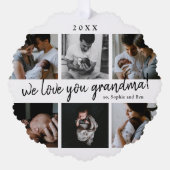 Wir Liebe Sie Oma 6 Foto Collage Ornament Karte (Vorderseite)