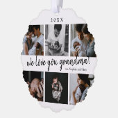 Wir Liebe Sie Oma 6 Foto Collage Ornament Karte (Links)