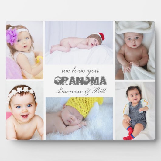 Wir Liebe Sie Oma 6 Foto Collage Plaque Fotoplatte (Vorderseite)