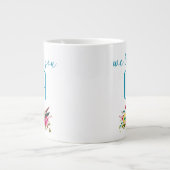 Wir Liebe Sie Oma Aquamarin Rosa Blüte Jumbo-Tasse (Vorderseite)