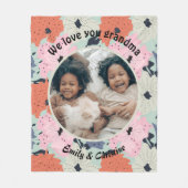 Wir Liebe Sie Oma Custom Foto Fleece Blanket (Vorderseite)