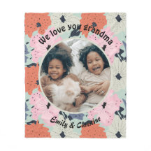 Wir Liebe Sie Oma Custom Foto Fleece Blanket