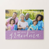 Wir Liebe Sie Oma Custom Foto Geschenk | LILA Puzzle (Horizontal)
