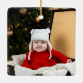 Wir Liebe Sie Oma Custom Niedlich Kids Foto Collag Keramikornament (Rückseite)