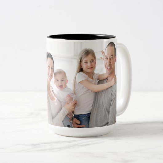 Wir Liebe Sie Oma Elegant Skript Custom Foto Zweifarbige Tasse (VorderseiteRechts)