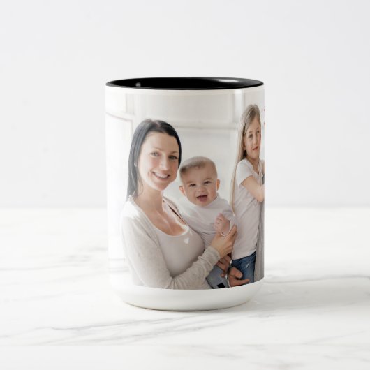 Wir Liebe Sie Oma Elegant Skript Custom Foto Zweifarbige Tasse (Mittel)