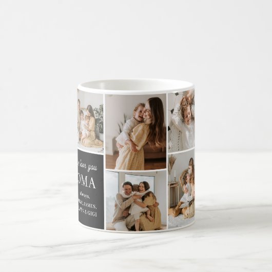 Wir Liebe Sie Oma Elegante Modernes 9 Foto Kaffeetasse (Mittel)