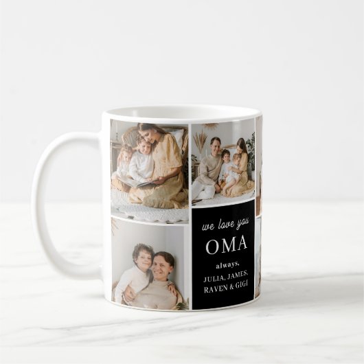 Wir Liebe Sie Oma Elegante Modernes 9 Foto Kaffeetasse (Links)