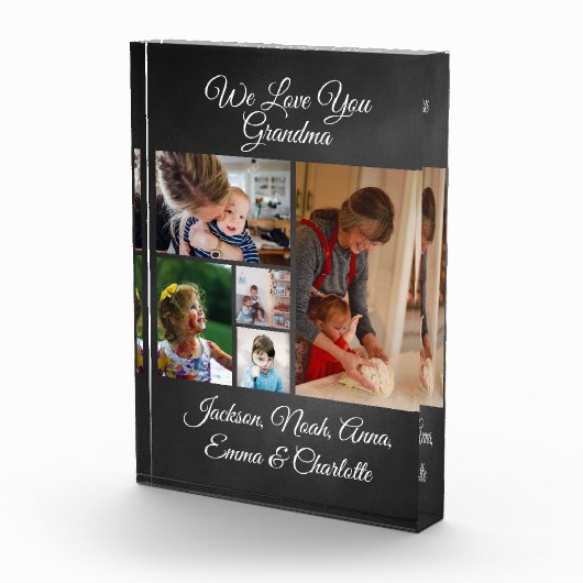 Wir Liebe Sie Oma | Eleganter Black 5 Foto Block (Rechts)