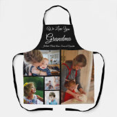 Wir Liebe Sie Oma | Elegantes Black 5 Foto Schürze (Vorderseite)