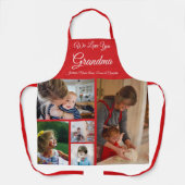 Wir Liebe Sie Oma | Elegantes Red 5 Foto Schürze (Vorderseite)