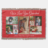 Wir Liebe Sie Oma | Elegantes Red 9 Foto Decke (Vorderseite)