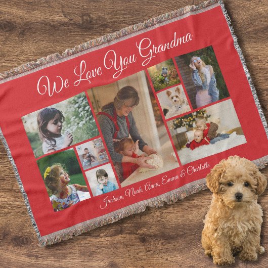 Wir Liebe Sie Oma | Elegantes Red 9 Foto Decke