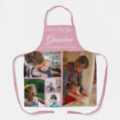 Wir Liebe Sie Oma | Elegantes rosa 5 Foto Schürze (Vorderseite)