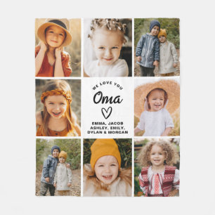 Wir Liebe Sie Oma Familie Moderne FotoCollage Fleecedecke