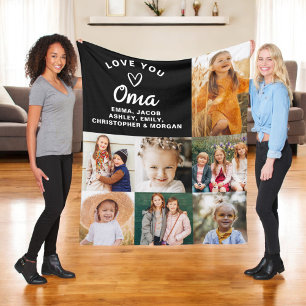Wir Liebe Sie Oma Familie Moderne FotoCollage Fleecedecke