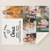 Wir Liebe Sie Oma Familie Moderne FotoCollage Sherpadecke (Vorderseite (Horizontal))