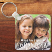 Wir Liebe Sie Oma Foto benutzerdefinierte Farbe Schlüsselanhänger (Vorderseite)