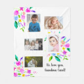 wir Liebe Sie Oma Foto Collage Blume Fleecedecke (Vorderseite)