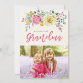 Wir Liebe Sie Oma | Foto-Flachkarte Karte (Vorderseite)