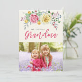 Wir Liebe Sie Oma | Foto-Flachkarte Karte (Stehend Vorderseite)