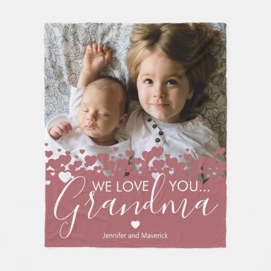 Wir Liebe Sie Oma Foto Fleecedecke (Vorderseite)