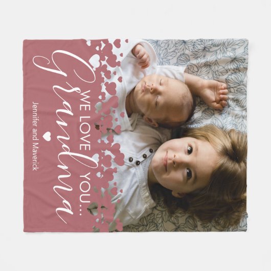 Wir Liebe Sie Oma Foto Fleecedecke (Vorderseite (Horizontal))