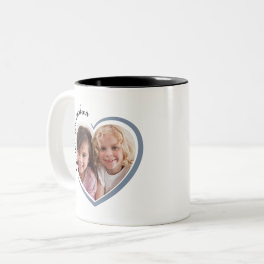 Wir Liebe Sie Oma Foto Herz Zweifarbige Tasse (Vorderseite Links)
