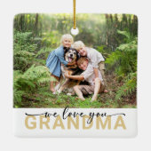 Wir Liebe Sie Oma Foto Keepake Keramikornament (Rückseite)
