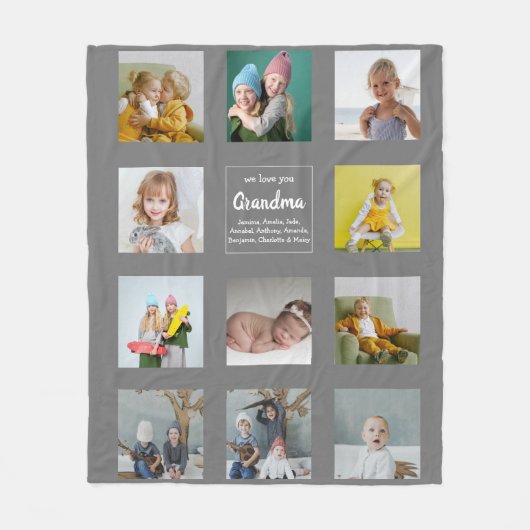 Wir Liebe Sie Oma FotoCollage Fleecedecke (Vorderseite)