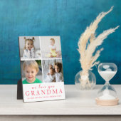 Wir Liebe Sie Oma| FotoCollage| Rosa Weiß Fotoplatte (Seite)