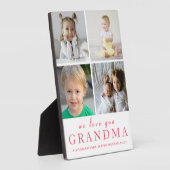 Wir Liebe Sie Oma| FotoCollage| Rosa Weiß Fotoplatte (Seite)