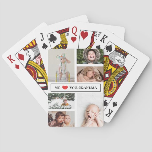 Wir Liebe Sie Oma FotoCollage Spielkarten (Rückseite)