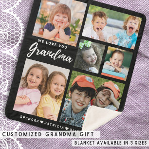 Wir Liebe Sie Oma Grandkids 6 FotoCollage Sherpadecke