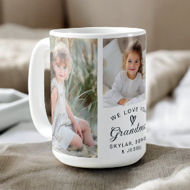 Wir Liebe Sie Oma Grandkids FotoCollage Kaffeetasse