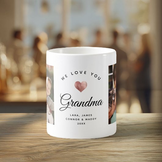 Wir Liebe Sie Oma | Modernes Foto Rose Gold Herzst Kaffeetasse