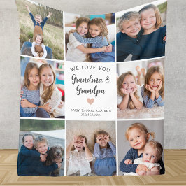 Wir Liebe Sie Oma Opa Collage Modern Fleecedecke